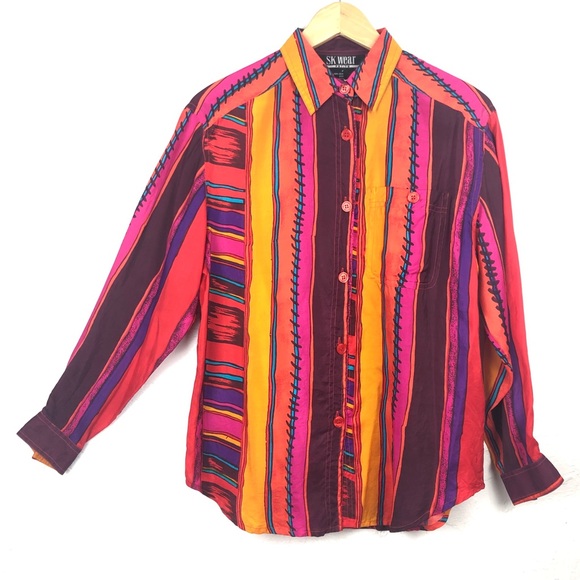 90s 100% Silk Shirt - Picture 8 of 8